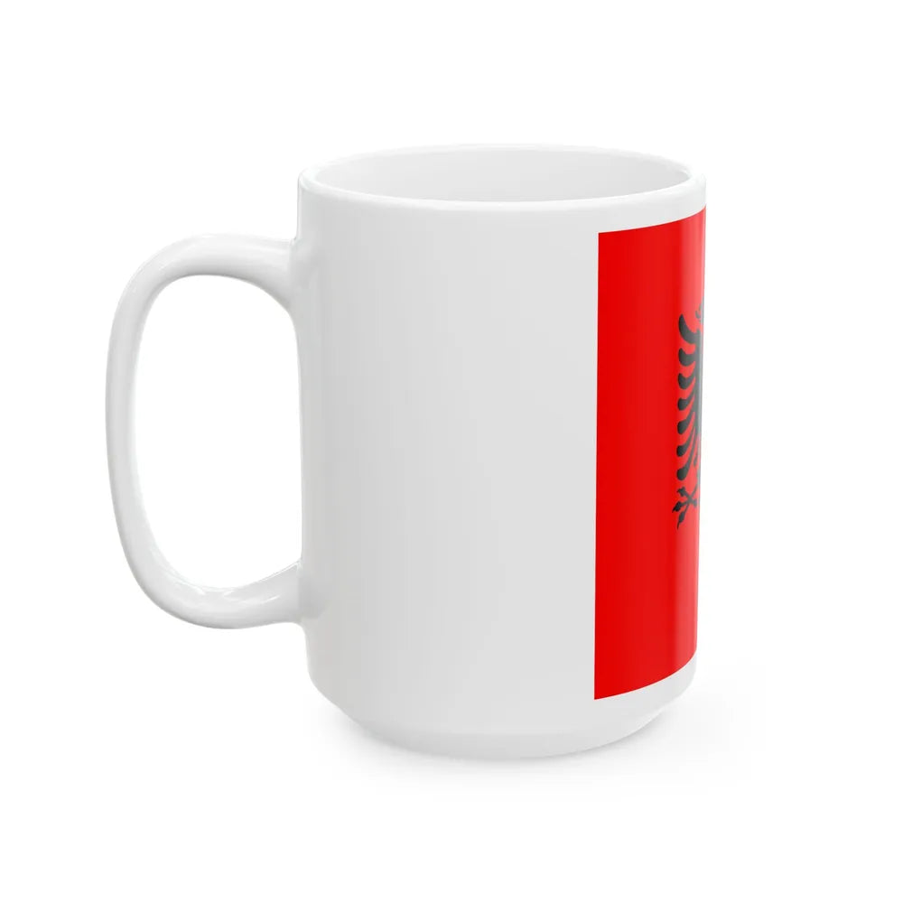 Flag of the President of Albania 2002 to 2014 - White Coffee Mug-Go Mug Yourself