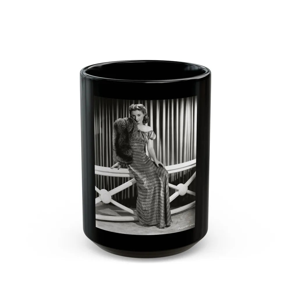 Barbara Stanwyck #65 (Vintage Female Icon) Black Coffee Mug-15oz-Go Mug Yourself