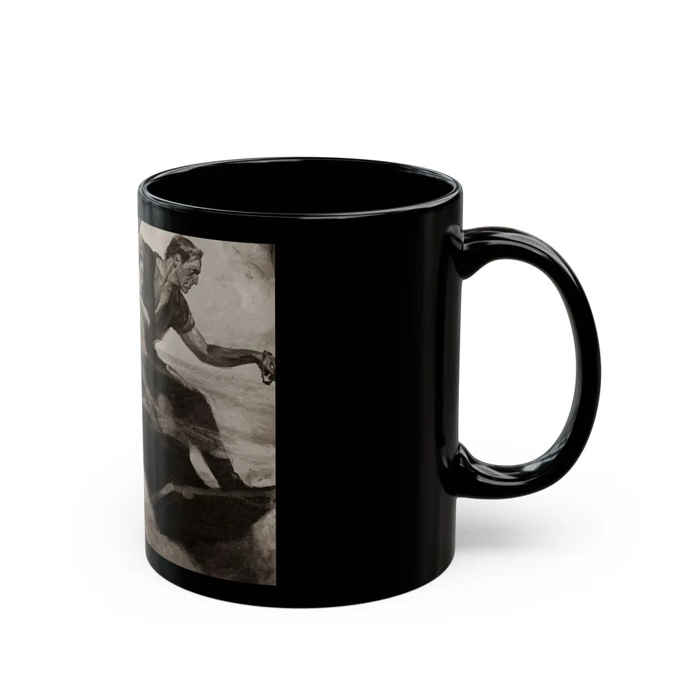 Escaping a Blaze, The Saturday Evening Post, October 16, 1937 - Black Coffee Mug-Go Mug Yourself