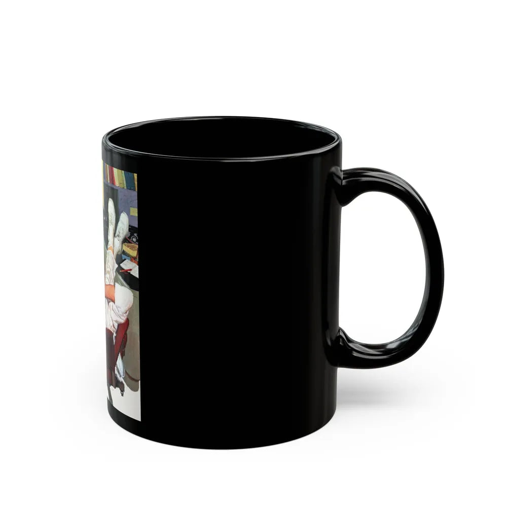 Calendar Girl, Collier's magazine, September 20, 1952 - Black Coffee Mug-Go Mug Yourself