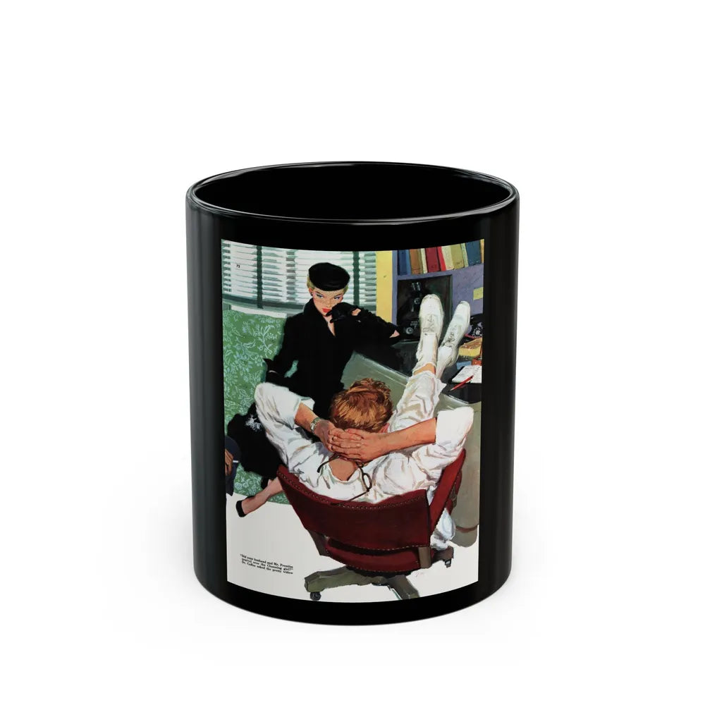 Calendar Girl, Collier's magazine, September 20, 1952 - Black Coffee Mug-11oz-Go Mug Yourself