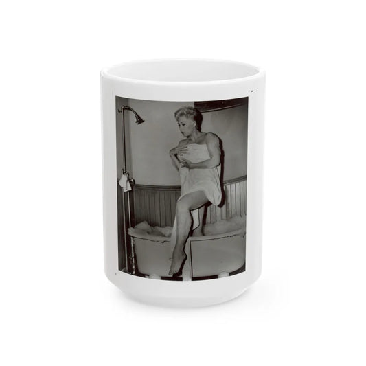 Kim Novak #232 (Vintage Female Icon) White Coffee Mug-15oz-Go Mug Yourself