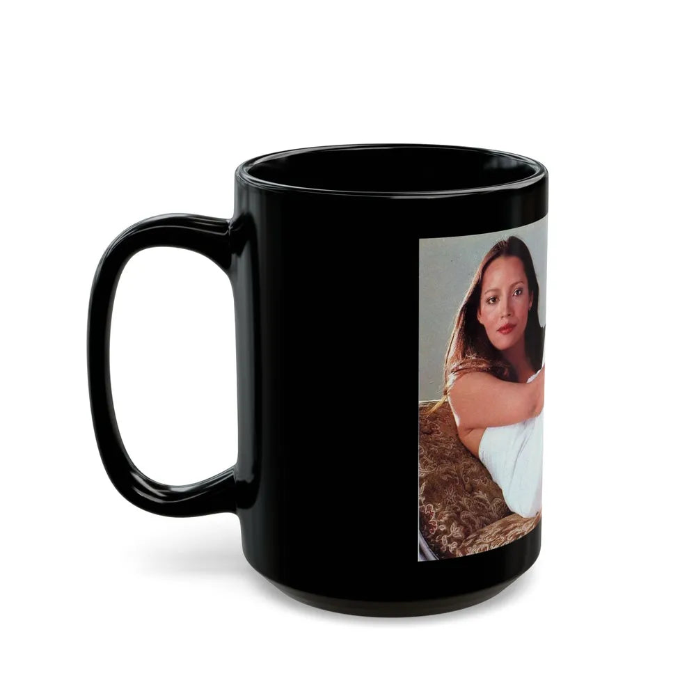 Barbara Carrera #124 (Vintage Female Icon) Black Coffee Mug-Go Mug Yourself