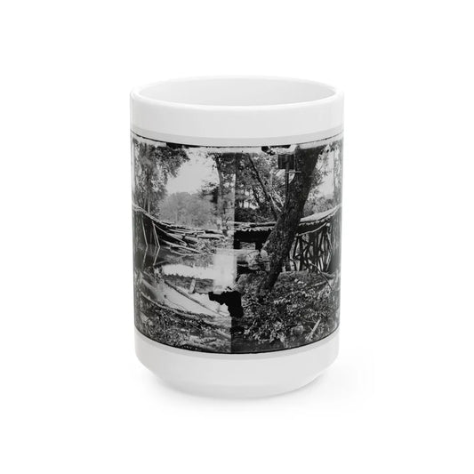 Chickahominy River, Va. Military Bridge Built By The 15th New York Volunteers Under Col. John Mcl. Murphy (U.S. Civil War) White Coffee Mug-15oz-Go Mug Yourself