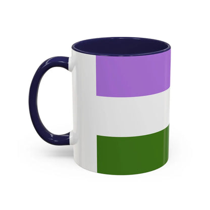 Genderqueer Pride Flag - Accent Coffee Mug-Go Mug Yourself