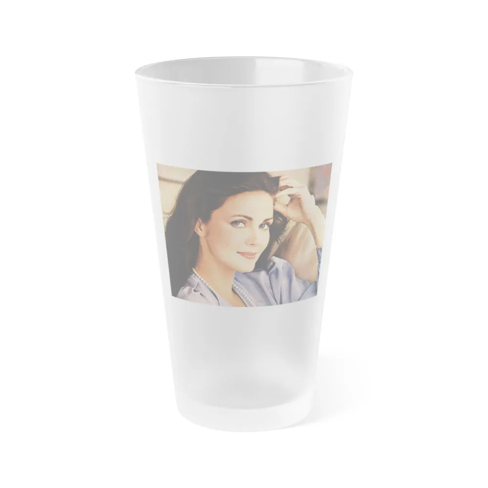 Lynda Carter #147 (Vintage Female Icon) Frosted Pint 16oz-16oz-Frosted-Go Mug Yourself