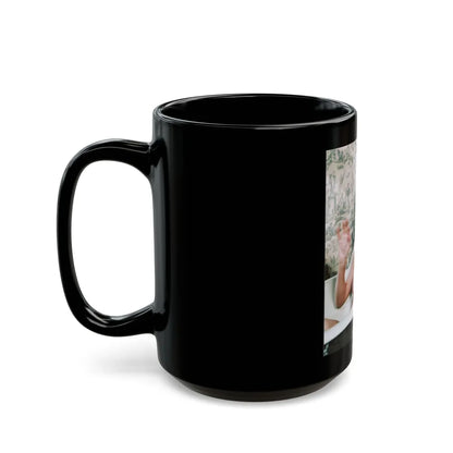 Ingrid Pitt #86 - Topless (Vintage Female Icon) Black Coffee Mug-Go Mug Yourself