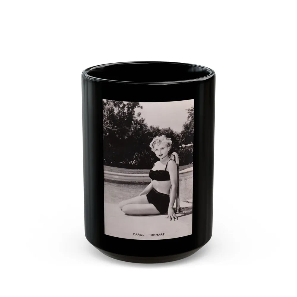 Carol Ohmart #68 (Vintage Female Icon) Black Coffee Mug-15oz-Go Mug Yourself