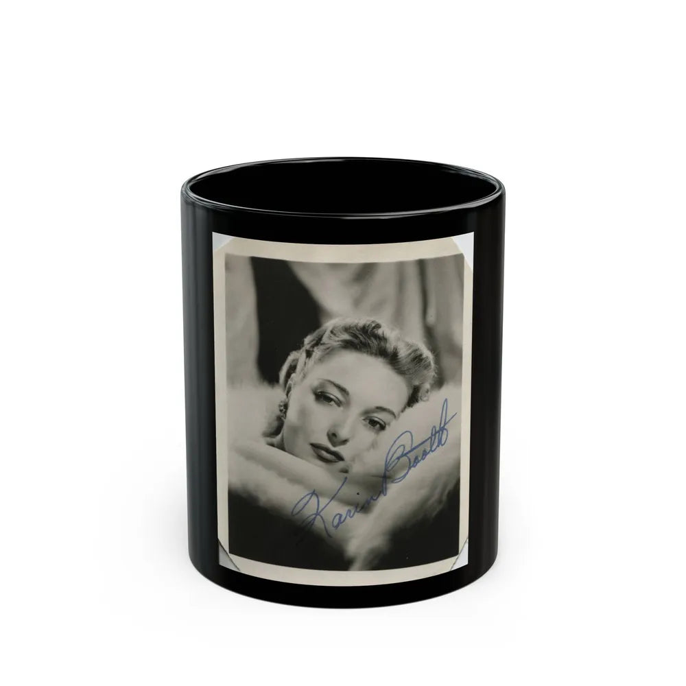 Karin Booth #17 (Vintage Female Icon) Black Coffee Mug-11oz-Go Mug Yourself