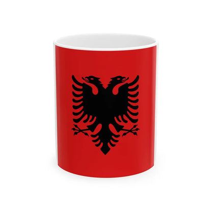 Flag of the President of Albania 1992 to 2002 - White Coffee Mug-11oz-Go Mug Yourself