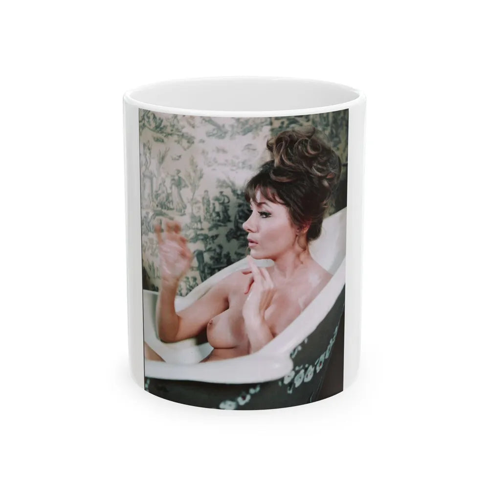 Ingrid Pitt #86 - Topless (Vintage Female Icon) White Coffee Mug-11oz-Go Mug Yourself