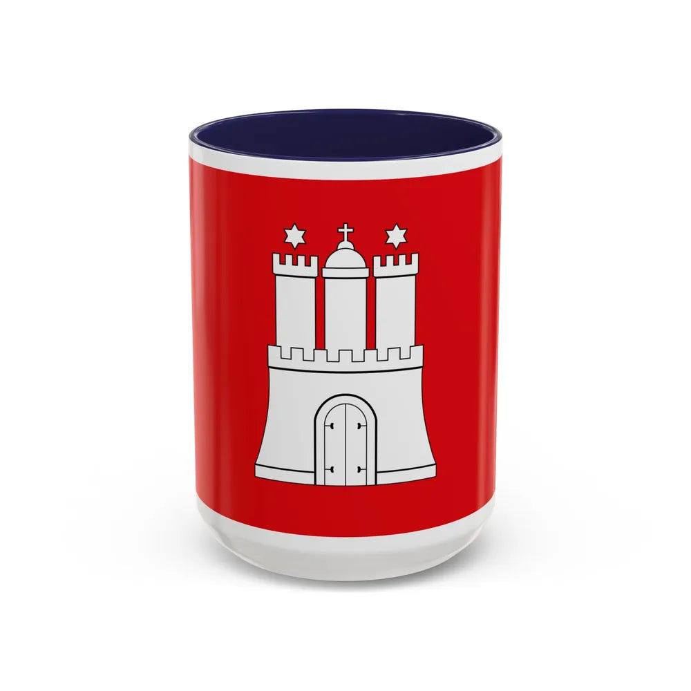 Flag of Hamburg Germany - Accent Coffee Mug-15oz-Navy-Go Mug Yourself