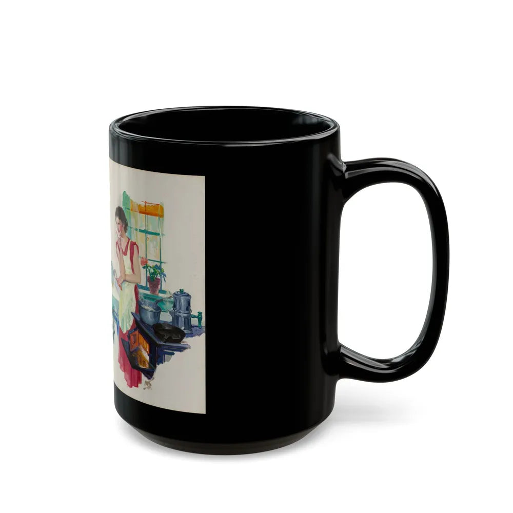 Family Breakfast, 1935 - Black Coffee Mug-Go Mug Yourself