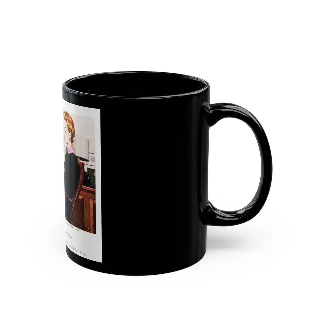 Divorce Case, The Saturday Evening Post, July 9, 1955 - Black Coffee Mug-Go Mug Yourself