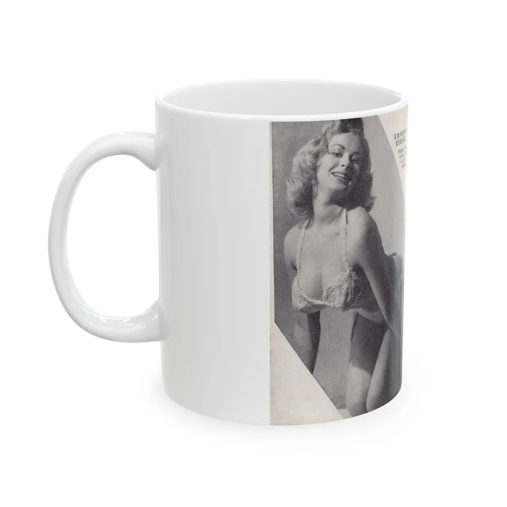 Norma Sykes #137 - 66 PHOTOGRAPHS OF Sabrina U.K. Pocket Mag. Pages 4 & 5 (Vintage Female Icon) White Coffee Mug-Go Mug Yourself