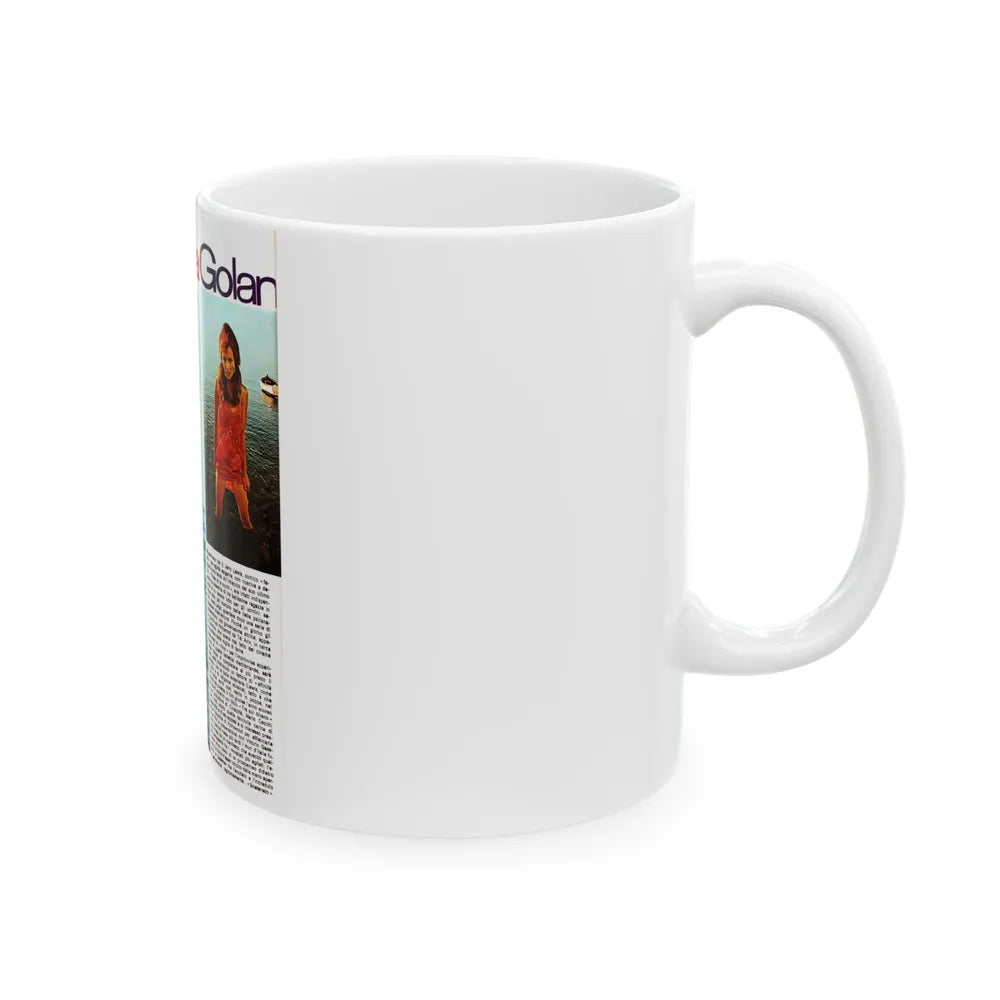 Gila Golan #128 - See through white wet top 1 (Vintage Female Icon) White Coffee Mug-Go Mug Yourself