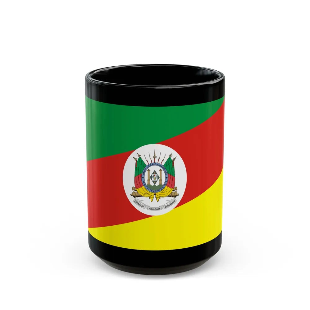 Flag of Rio Grande do Sul Brazil - Black Coffee Mug-15oz-Go Mug Yourself