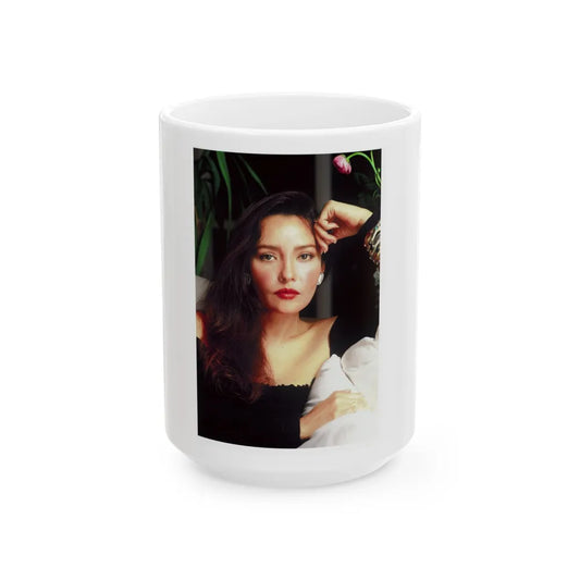 Barbara Carrera #64 (Vintage Female Icon) White Coffee Mug-15oz-Go Mug Yourself