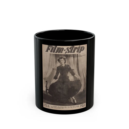 Hazel Court #89 - Newspaper Magazine Photo (Vintage Female Icon) Black Coffee Mug-11oz-Go Mug Yourself