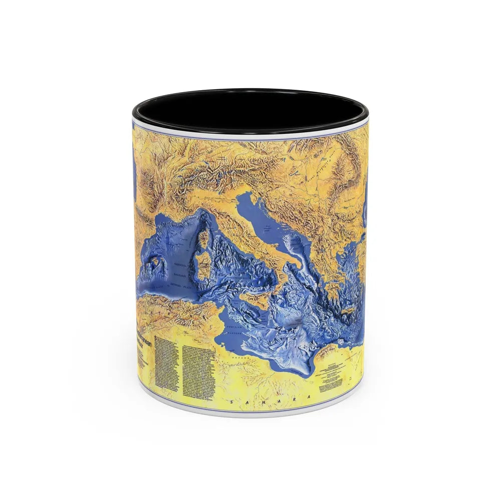 Mediterranean Seafloor (1982) (Map) Accent Coffee Mug-11oz-Black-Go Mug Yourself