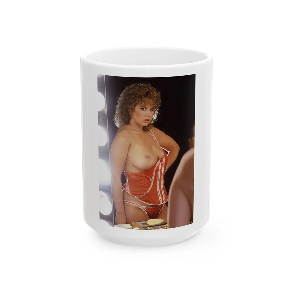 Linda Blair #261 - Partially Topless (Vintage Female Icon) White Coffee Mug-15oz-Go Mug Yourself