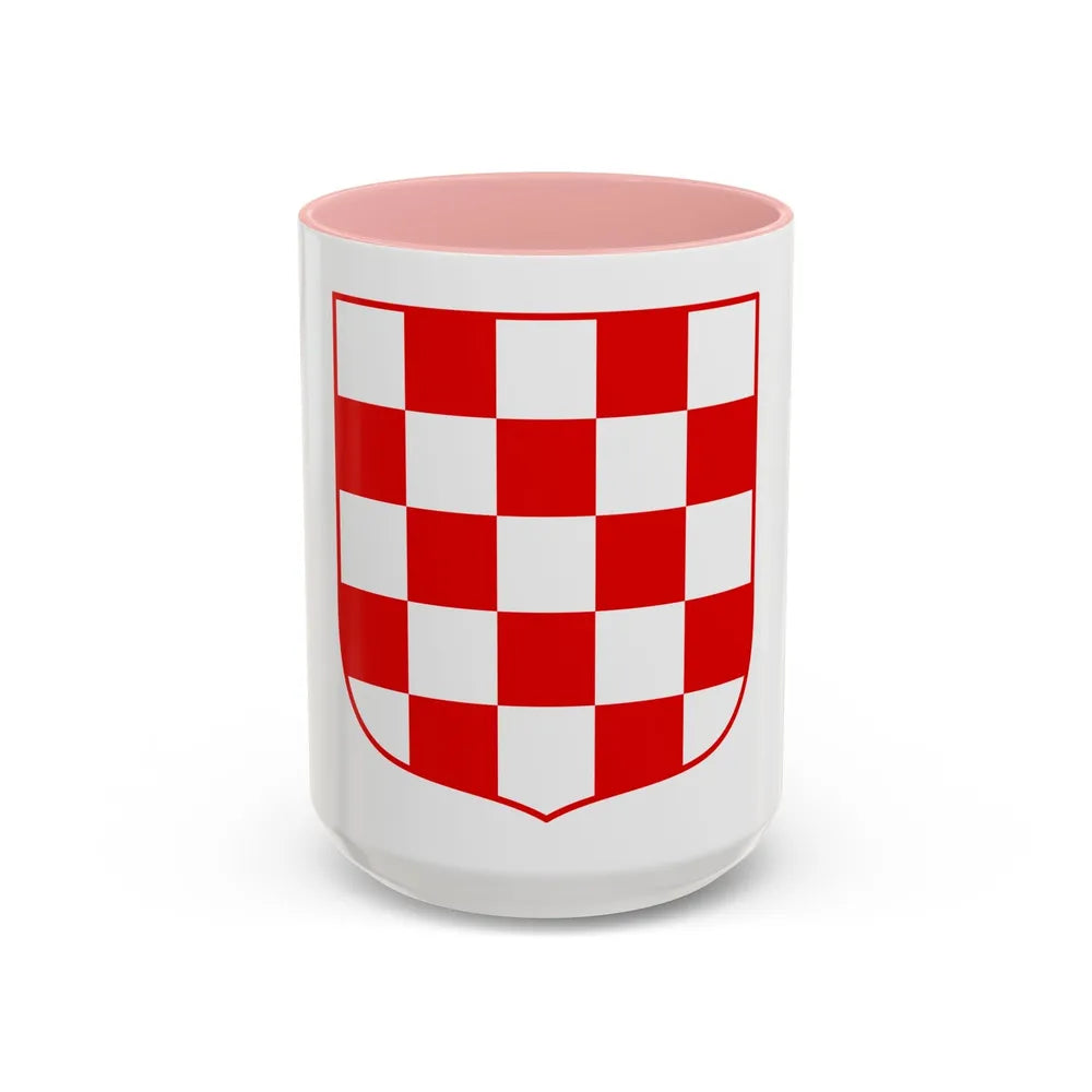 Coat of arms of Croatia (white chequy) - Accent Coffee Mug-15oz-Pink-Go Mug Yourself