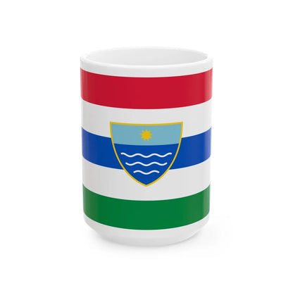 Flag of Herzegovina Neretva Canton Bosnia and Herzegovina - White Coffee Mug-15oz-Go Mug Yourself