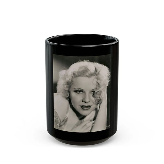 Glenda Farrell #39 (Vintage Female Icon) Black Coffee Mug-15oz-Go Mug Yourself