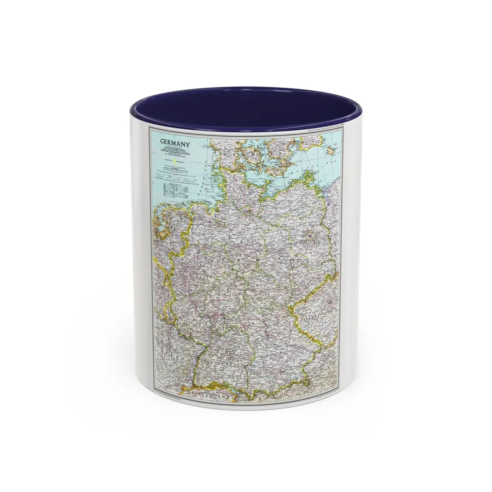 Germany (1991) (Map) Accent Coffee Mug-11oz-Navy-Go Mug Yourself