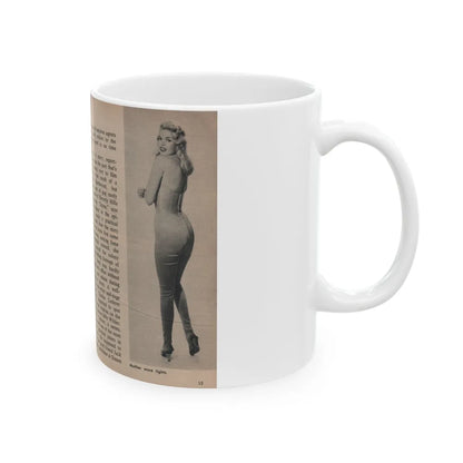 Jayne Mansfield #286 - JAYNE Pocket Magazine Pages 16 & 17 (Vintage Female Icon) White Coffee Mug-Go Mug Yourself