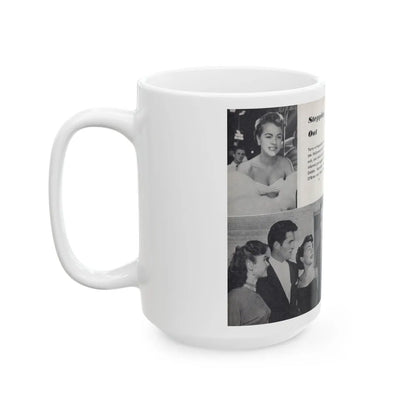 Terry Moore #443 - 66 PHOTOGRAPHS OF Terry MOORE U.K. Pocket Mag. Pages 16 & 17 (Vintage Female Icon) White Coffee Mug-Go Mug Yourself