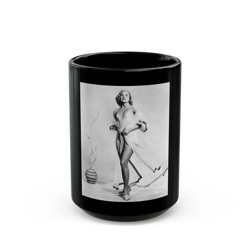 Leslie Parrish #202 (Vintage Female Icon) Black Coffee Mug-15oz-Go Mug Yourself