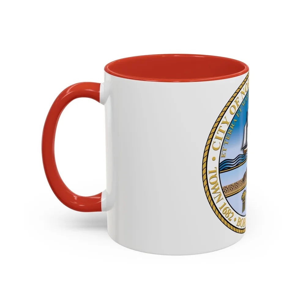 Seal of Norfolk Virginia - Accent Coffee Mug-Go Mug Yourself