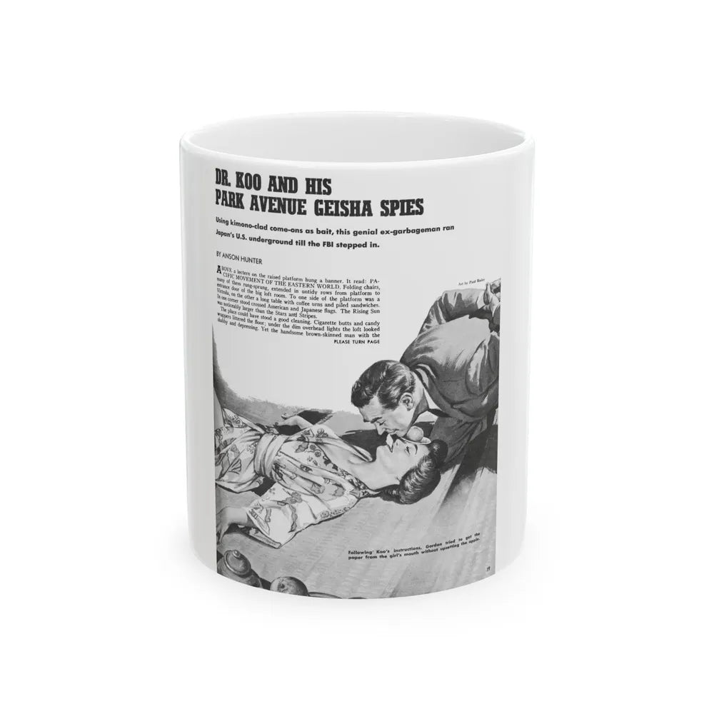 Dr. Koo And His Park Avenue Geisha Spies, Action for Men, August 1959 - White Coffee Mug-11oz-Go Mug Yourself