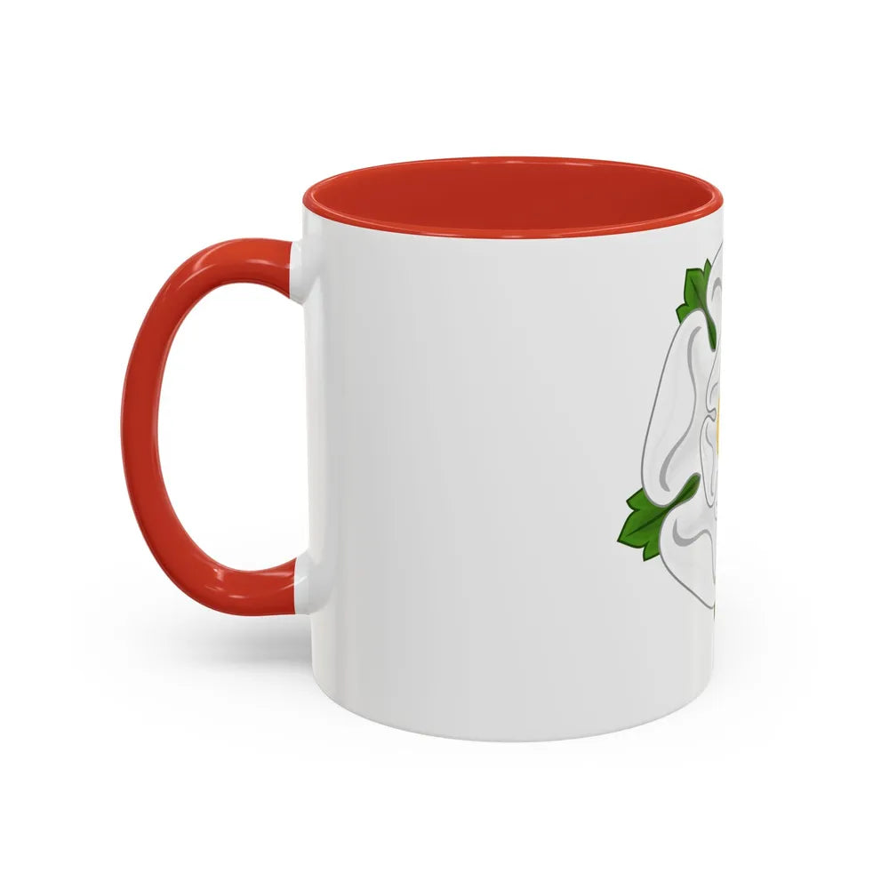 White Rose Badge of York - Accent Coffee Mug-Go Mug Yourself