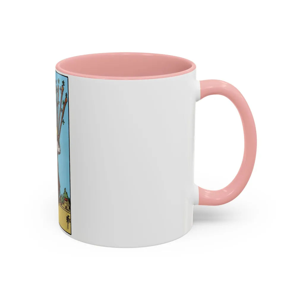 The 10 of Wands (Tarot Card) Accent Coffee Mug-Go Mug Yourself