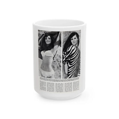 Gila Golan #168 - Tempo Italian Mag. 1967 - 1 Page 2 B&W Photos (Vintage Female Icon) White Coffee Mug-15oz-Go Mug Yourself