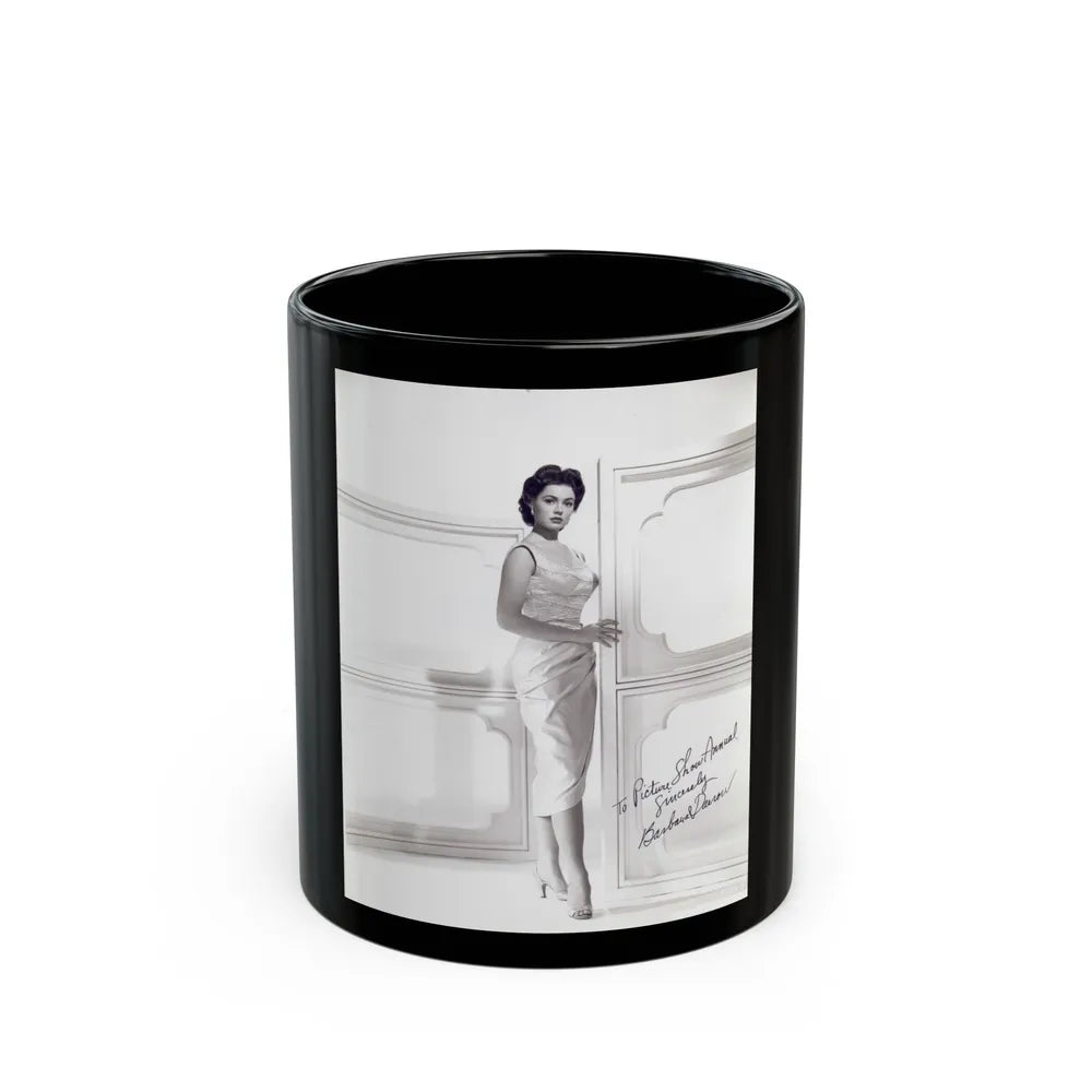 Barbara Darrow #07_1 (Vintage Female Icon) Black Coffee Mug-11oz-Go Mug Yourself