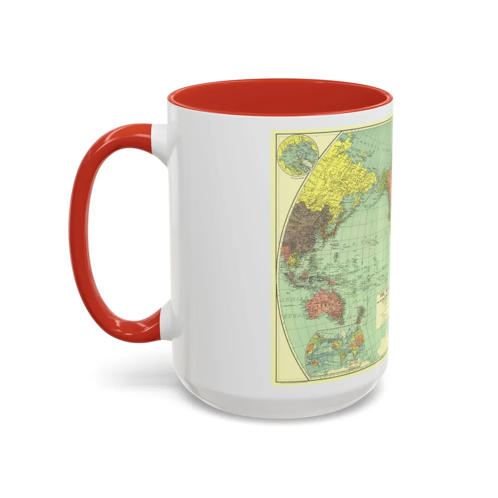 World Map (1932) (Map) Accent Coffee Mug-Go Mug Yourself