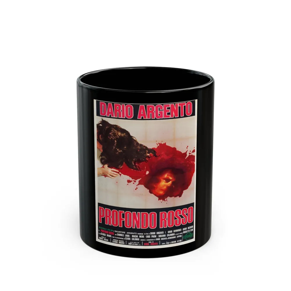 DEEP RED (ITALIAN) 3 1975 Movie Poster - Black Coffee Mug-11oz-Go Mug Yourself