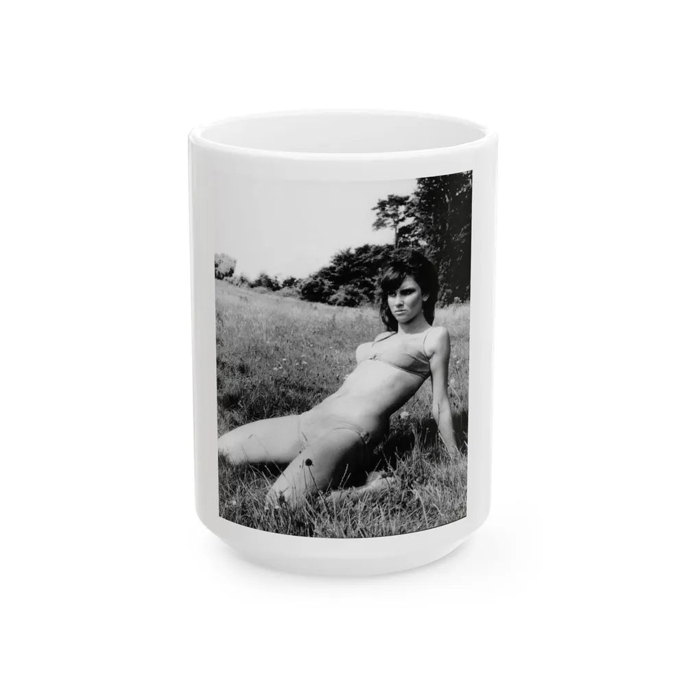 Caroline Munro #286 (Vintage Female Icon) White Coffee Mug-15oz-Go Mug Yourself