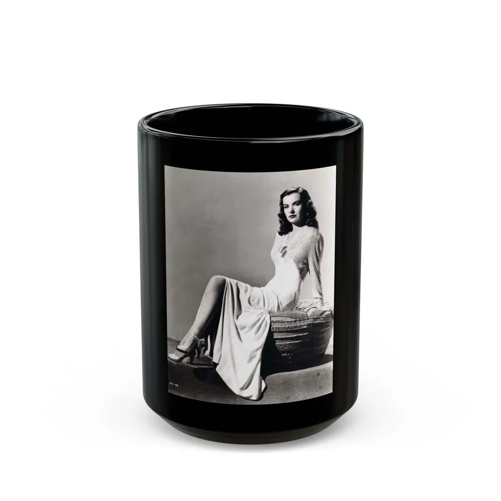 Ella Raines #194 (Vintage Female Icon) Black Coffee Mug-15oz-Go Mug Yourself