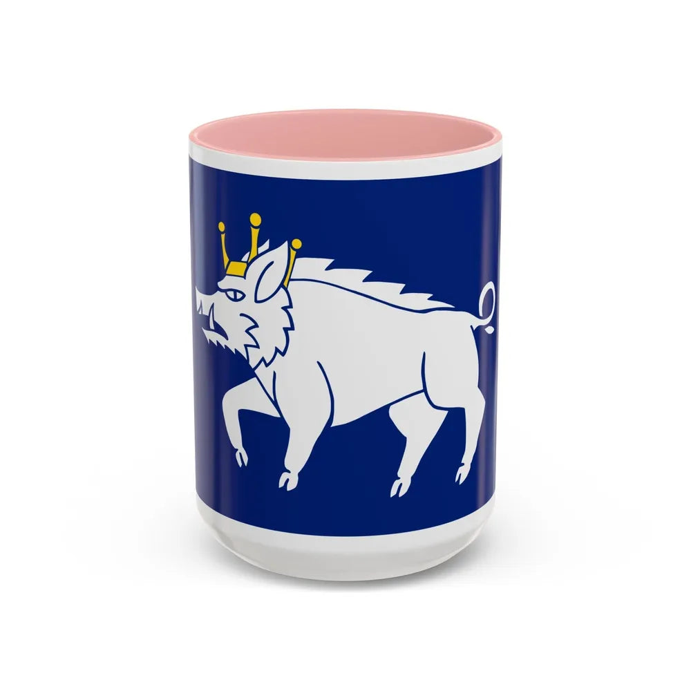 Flag of Kingswinford UK - Accent Coffee Mug-15oz-Pink-Go Mug Yourself