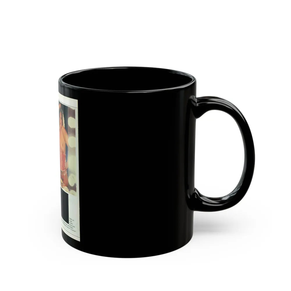 Linda Blair #221 - Partially Topless (Vintage Female Icon) Black Coffee Mug-Go Mug Yourself