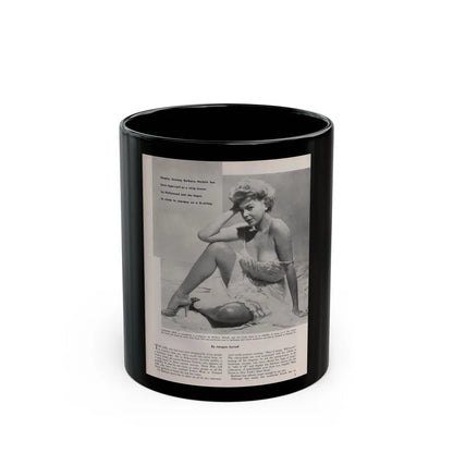 Barbara Nichols #405 - 1 Page, 1 B&W Photo & Article from Modern Man Mag. Sept. '56 (Vintage Female Icon) Black Coffee Mug-11oz-Go Mug Yourself