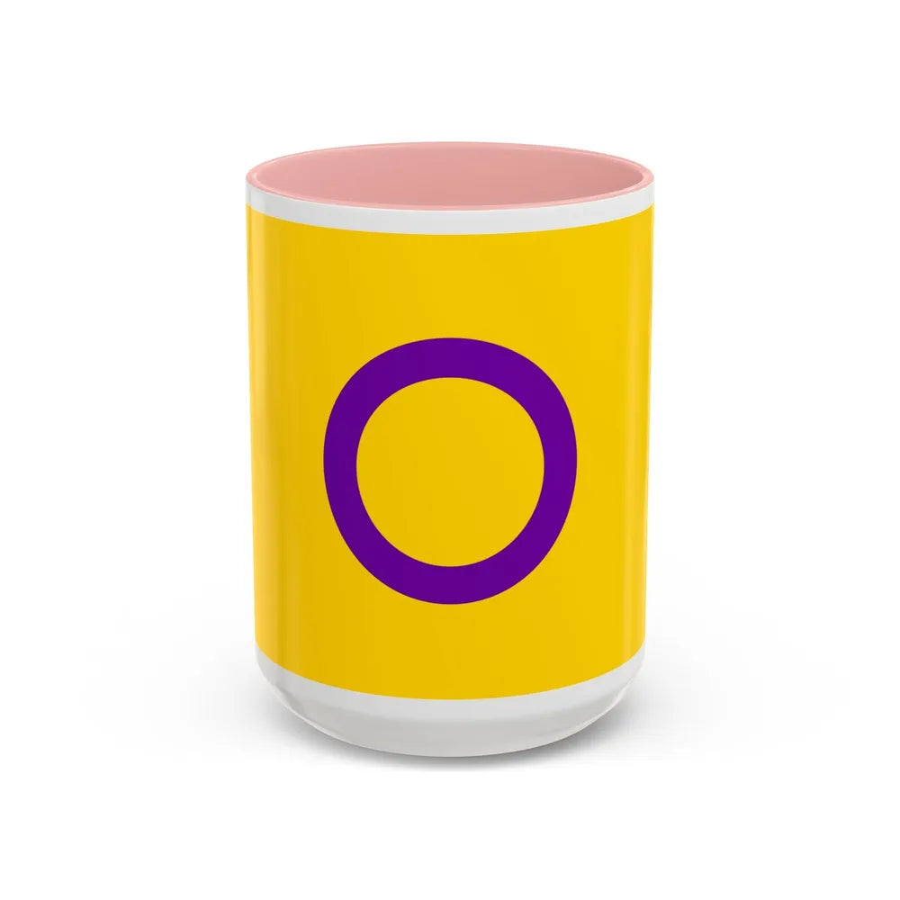 Intersex Pride Flag - Accent Coffee Mug-15oz-Pink-Go Mug Yourself