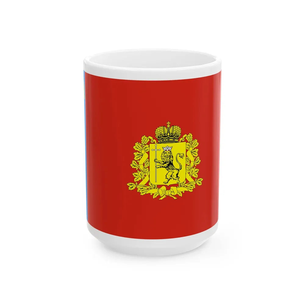 Flag of Vladimir Oblast Russia - White Coffee Mug-15oz-Go Mug Yourself