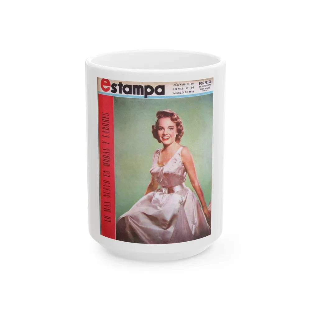 Terry Moore #289 - Turkish Mag. Cover (Vintage Female Icon) White Coffee Mug-15oz-Go Mug Yourself