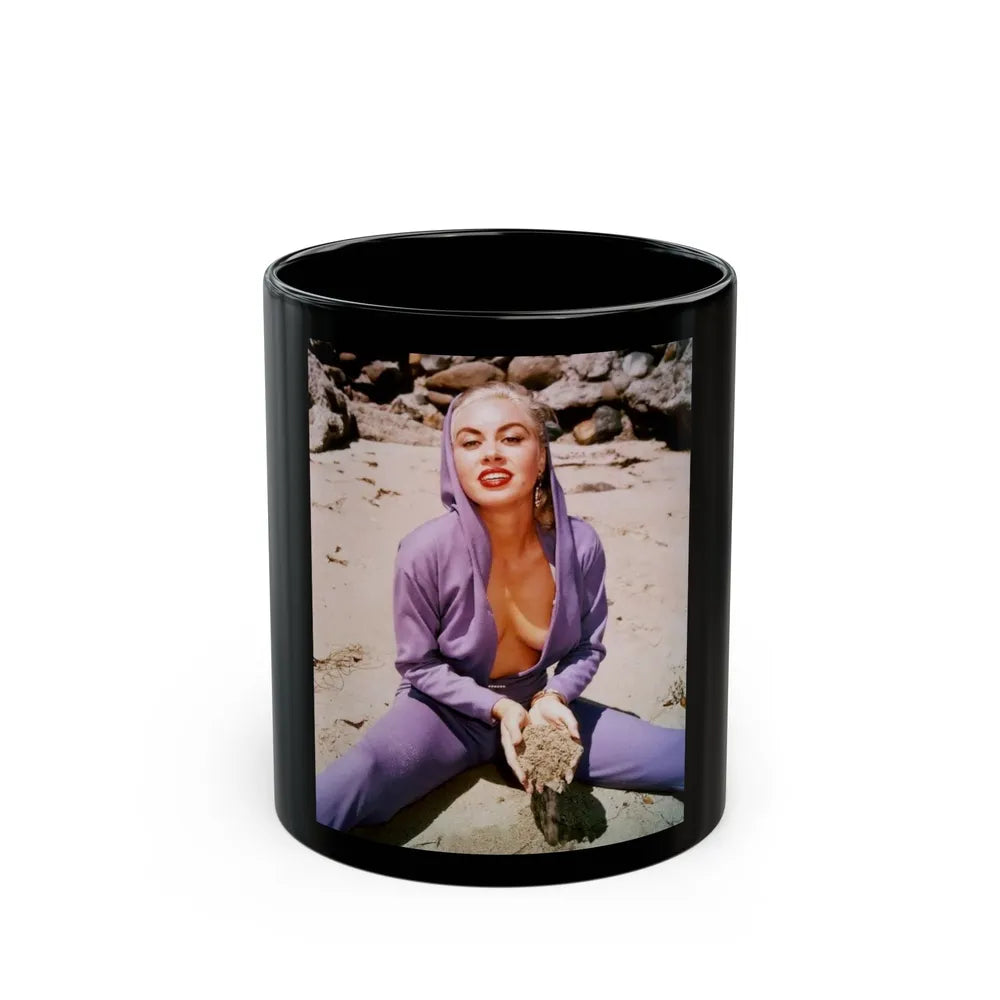 Jeanne Carmen #17 (Vintage Female Icon) Black Coffee Mug-11oz-Go Mug Yourself