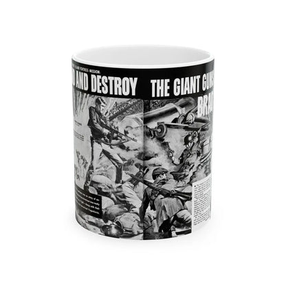 Find And Destroy The Giant Guns Of Brao, Action For Men, March 1965-03 - White Coffee Mug-11oz-Go Mug Yourself